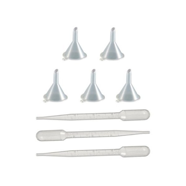 Riverrun 6 Small Perfume Funnels + 25 Transfer Pipettes/Droppers for Decanting Fragrance