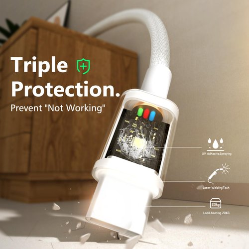 Husday USB C to USB C Cable, New Nylon USB C Charger Cable (6ft, 2Pack), Type C 60W(3A) for USB C Smartphone Devices