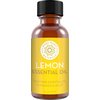 Lemon Essential Oil, 1 fl oz - 100% Pure & Undiluted Lemon Oil for Diffuser and DIY - Natural Deodorizer, Laundry Freshener, Household Cleaner and Degreaser - by Pure Body Naturals