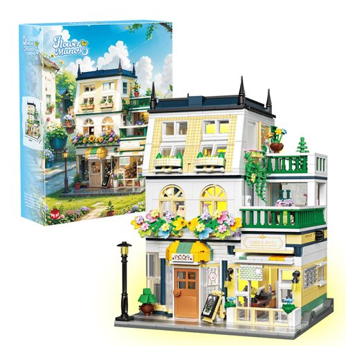 Mini Bricks Flower House Building Block Set, 998 PCS Flower Manor Building Toy, Creative Building Playset, Xmas for Adult, Friends Boys and Girls 8+ (Not Compatible with Lego Blocks)