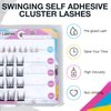 SWINGING Self Adhesive Flat Lash Clusters & Bottom Lashes Eyelash Clusters D Curl Cluster Eyelash Extensions Double Tips Soft Lightweight Reusable Individual Lashes (Flat&Bottom-1)