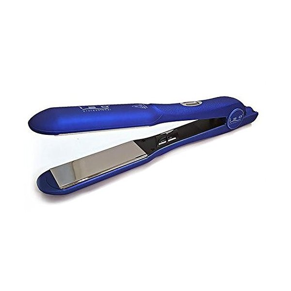 Iso Beauty Gold Collection Metallic Blue 1.25" OR 1.5" Flat Iron Hair Straightener W/Auto Shut Off - Smart Memory - Temp Control - 1.5" Plates (1 1/2"))