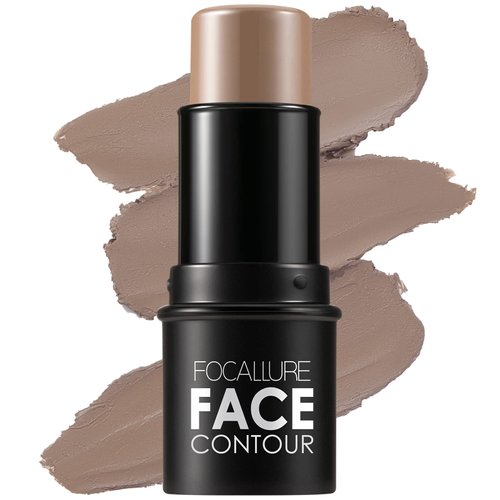 FOCALLURE Cream Contour Stick, Matte Bronzer Stick, Professional Face Shaping & Contouring Stick Makeup, Easy to Apply with Buildable Coverage, Long Lasting & Sweatproof, OAT