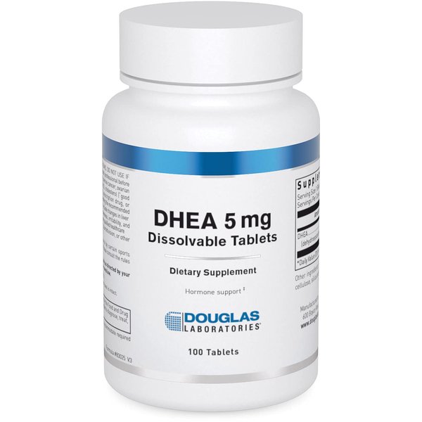 Douglas Laboratories DHEA 5 mg Dissolvable Tablets - Supports Hormone Balance, Immunity, Brain, Bone Health & Metabolism* - Non-GMO - 100 Tablets