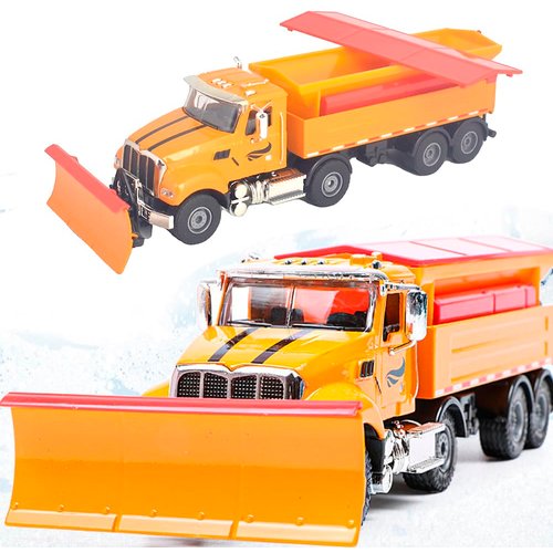Ailejia Snow Plow Trucks Toy Diecast Metal Kids Pullback Toy US Style Truck Sweep Snow Vehicle for Kids (Snow Plow Truck)