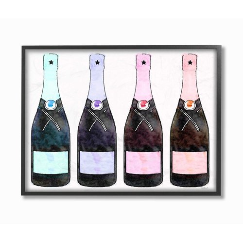 Stupell Industries Rainbow Champagne Black Framed Wall Art, 11 x 14, Design by Artist Amanda Greenwood