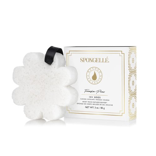 SPONGELLÉ Boxed Flower Body Wash Infused Buffer, Freesia Pear