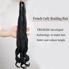 9 Packs 16inch French Curl Braiding Hair Pre Stretched Hair Extensions Premium french curly braiding hair expression french curls crochet hair (Black/1B)