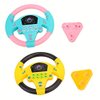 Simulated Driving Controller 21 x 3.5 x 21cm Co-Driver Simulated Steering Wheel Educational Music Toy for Children Kids 4 5 6 Years Old (Yellow)