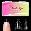 krofaue Almond Nail Tips 240PCS Half Matte Short Almond Press on Nails Half Cover False Nails with Handles Short Soft Gel Nail Tips with Box for Nails Extension Art Home and DIY Nail Salon