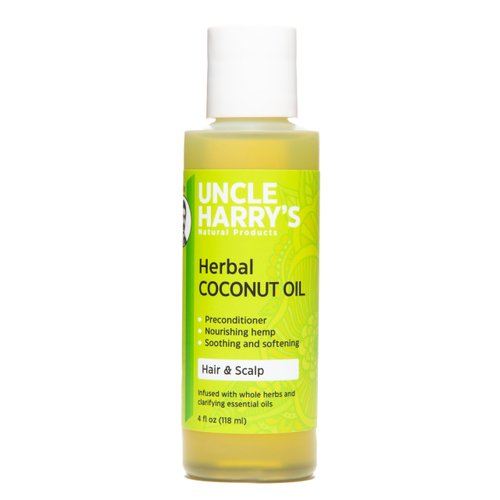 Herbal Coconut Oil for Hair by Uncle Harry's Natural Products (4oz Oil)