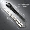 Butterfly Knife - 2 Pack Butterfly Knife Trainer Practice Tool Steel Metal - Folding Knife Unsharpened - Butterfly Knife Comb for Practicing Flipping Tricks, Balisong Trainer Black & Silver