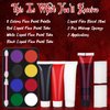 Halloween Family Makeup Kits, 8 Colors Face Paint Palette, Black White Red Liquid Face Paint Tube, Liquid Fake Blood, For Halloween Costume Makeup, Wounds, Injuries Blood