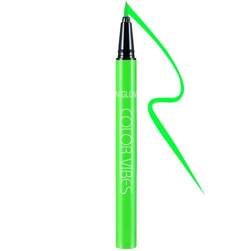 GIRGBE Vibrant Neon Liquid Eyeliner, Long-lasting Matte Colored Eyeliner Pen, Waterproof and Smudge-proof Pigmented Eye Liner, Colorful Eye Makeup for Halloween Christmas (#3green)