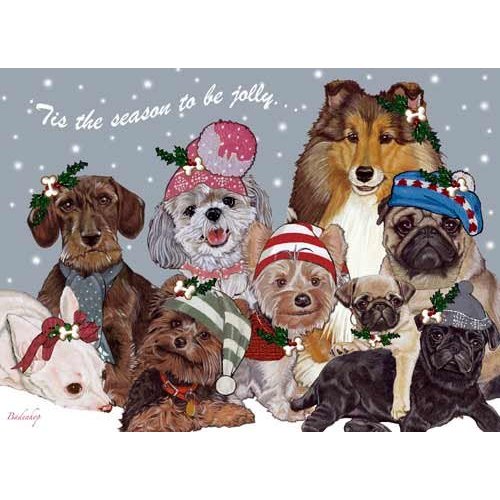Pipsqueak Dogs Snow Babies Christmas Cards : 10 Holiday Cards with Red Envelopes - ADORABLE!