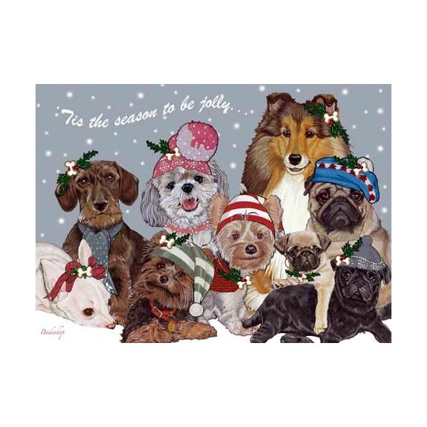 Pipsqueak Dogs Snow Babies Christmas Cards : 10 Holiday Cards with Red Envelopes - ADORABLE!