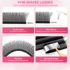 Lash Extensions 4D Eyelash Extensions W Lashes 0.07mm Thickness D Curl Lashes Mix 8-15mm Soft Lash Trays Pestañas Pelo a Pelo Natural Matte Black False Eyelashes Individual Lashes(W-4D-0.07-D,8-15mm)