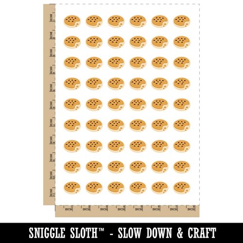 Chocolate Chip Cookie with Crumbs Temporary Tattoo Water Resistant Fake Body Art Set Collection - 54 1" Tattoos (1 Sheet)