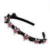 appuivbt Sweet Hairpin Rhinestones Bangs Double Layer Headband with Clips Twist Plait Hair Hoop Braided Headbands