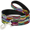 Dog Leash Geometric10 Multi Color 4 Feet Long 0.5 Inch Wide