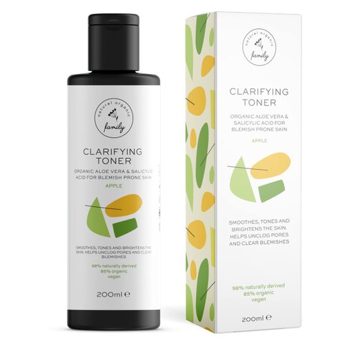 Clarifying Toner for Face - Salicylic Acid Toner - Spot and Oil Control, Cruelty-Free Skincare by The Natural and Organic Family - 7.04 oz