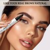 Microblading Eyebrow Pen-Upgraded Eye Brow Pencils for Women Brown with Micro-Fork Tip Applicator, Smudge-Proof and Waterproof Eyebrow Pencil for Natural Hair-Like, Last All-Day Wear, Light Brown