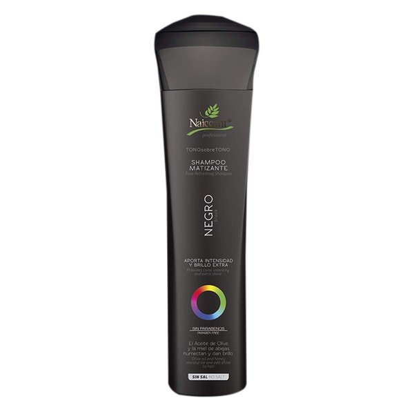 naissant Black Hair Toning Shampoo | Color Depositing | Refresh & Neutralize Brassy Tones | Paraben, Ammonia & Sulfate Free | Pro-Vitamin B5, Olive Oil & Honey (Negro) 10.1 Fl Oz