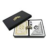 Copag Legacy Design 100% Plastic Playing Cards, Poker Size Jumbo Index Black/Gold Double Deck Set