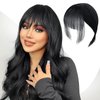 Hair Toppers for Thinning Hair Bangs Hair Clip in Extensions,Top Hair Pieces French Hair Bangs Fringe Hair Extension One Piece Clip on Front Bangs Hairpiece Forehead Topper for Girls Women,Black