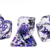 Cusdie 7-Die DND Dice, Polyhedral Dice Set Transparent D&D Dice Filled with Glitter Foil Animals for D&D Dungeons and Dragons RPGs Role Playing Table Games(Black and White Cat)