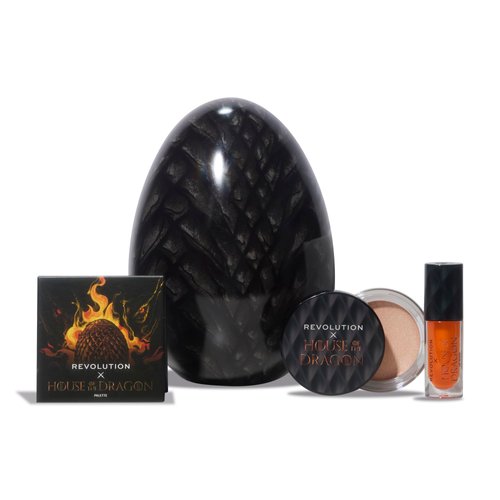 Revolution Beauty, House of Dragon x Revolution Dragon Glow Gift Set, Holiday Makeup Set with Eyeshadow Palette, Lip Oil & Highlighter Balm, Vegan & Cruelty-Free