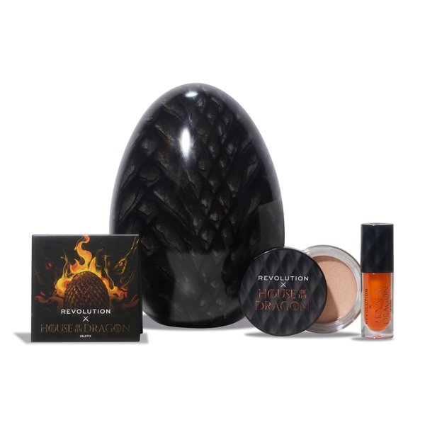 Revolution Beauty, House of Dragon x Revolution Dragon Glow Gift Set, Holiday Makeup Set with Eyeshadow Palette, Lip Oil & Highlighter Balm, Vegan & Cruelty-Free