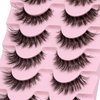 Veleasha Natural Lashes Fluffy Eyelashes Cat Eye Lashes 7 Pairs 8-15mm Clear Band False Eyelashes C Curl Wispy Faux Mink Lashes Soft 100% Handmade Fake Eyelashes (C01)