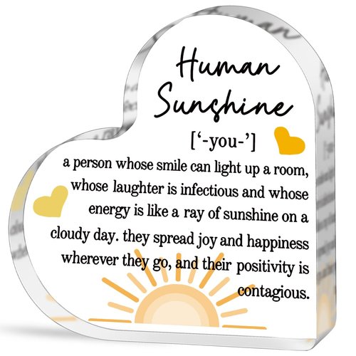 Thank You Gifts for Women Appreciation Gifts for Teacher Friends Coworkers Doctor Nurse Inspirational Quotes Gift for Mom Aunt Sister Daughter Human Sunshine Definition Decorative Signs Plaques