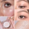 DANNEASY Silver Glitter Eyeshadow Palette and 189pcs Self Adhesive Rhinestones Gem & Pearls, Shimmer Single Eye Shadow Powder Stick on Gems Rhinestones Jewels Stickers for Face Makeup Nail Hair