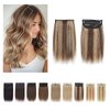 S-noilite Clip in Human Hair 1PC 6 Inch Short Human Hair Extensions Adding Extra Hair Volume Thick Hairpieces #4P27 Medium Brown & Dark Blonde Fullness Double Weft Invisible Hairpin 10g