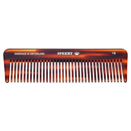 Speert #18 Handmade Wide Tooth Comb Tortoise Havana Acetate Thick Coarse Curly Detangling Parting Grooming Teasing Hair Styling Hairdresser Barber Hairdressing Wet Dry Pocket Travel Women Men Kids