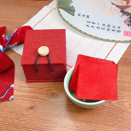 12 Pcs Red Ancient Chinese Lipstick Paper, Makeup Rouge Paper Red Lip Gloss Point Lipstick Paper with Red Box Women Cosmetic Tool for Beauty and Personal Care Lip Glosses