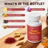 Happy Saffron Plus - 90 Capsules - with Saffron Extract, Curcumin & Zinc - Vegan, Gluten Free - 30 Servings