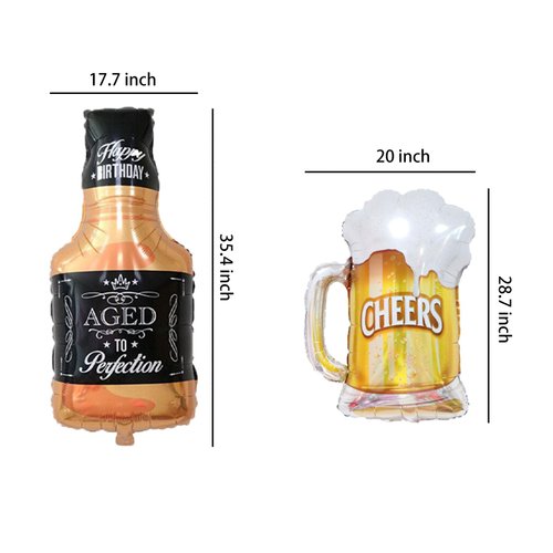 Whiskey Bottle and Beer Cup Balloons Foil Balloon Bar Party Beer Festival Party Birthday Party Decorations