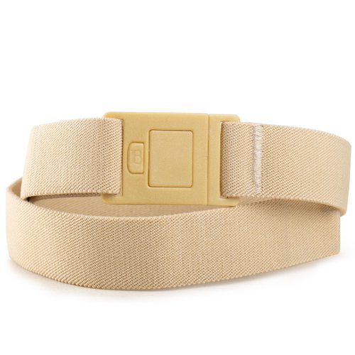 BELTAWAY Square Easily Adjustable No Show Women Stretch Belt Invisible Elastic Belt with Flat Buckle for Jeans Pants|Sand