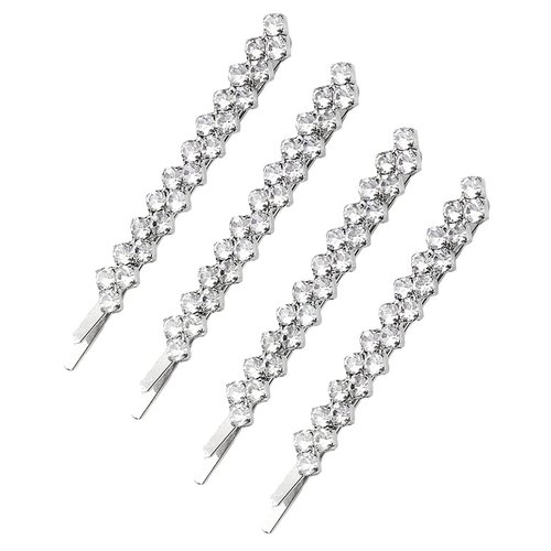 1 hair jewelry bobby pins Set 2 Pairs Rhinestone Hair Clips Clear Crystal Hair Barrette Pins Beau...