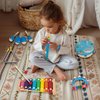 Wooden Musical Instruments Set for Toddlers 1-3, Natural Wood Percussion Instruments Xylophone Gift Set for Girls Boys Kids ,Preschool Educational Musical Toys with Storage Bag