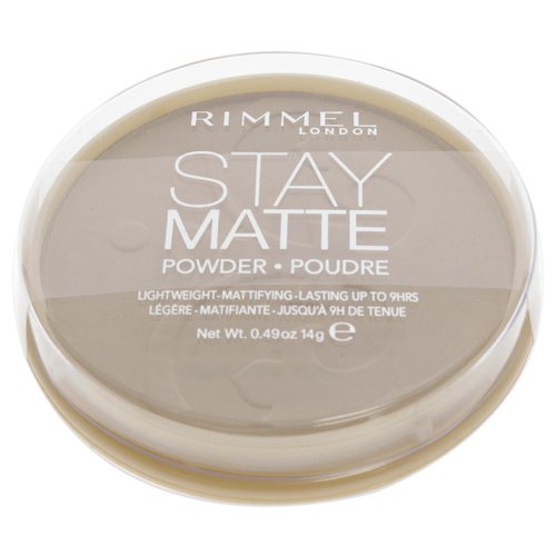 Rimmel London Stay Matte - 011 Creamy Natural - Pressed Powder, Lightweight, High Coverage, Shine Control, 0.49oz