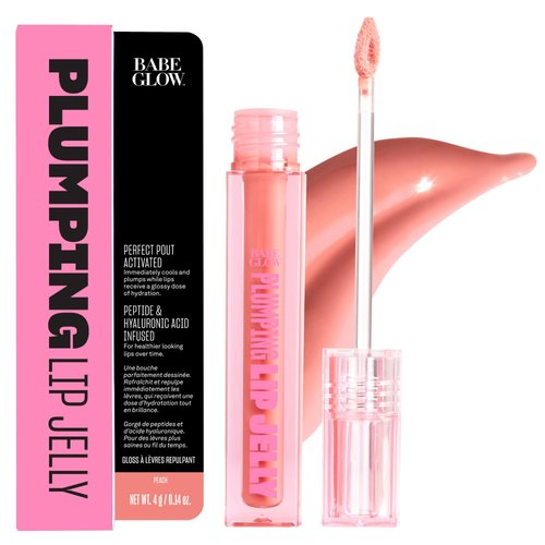 BABE ORIGINAL Plumping Lip Jelly for Fuller Looking Lips | Lip Gloss with Peptides Hyaluronic Aci...
