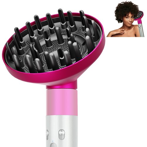 ZEPHBLOW Hair Diffuser Attachment for Dyson Airwrap, Upgraded Diffuser Nozzle Compatible with Airwrap Styler, Curl-Defining Attachment for Wavy Curly Coil Hair, Rose