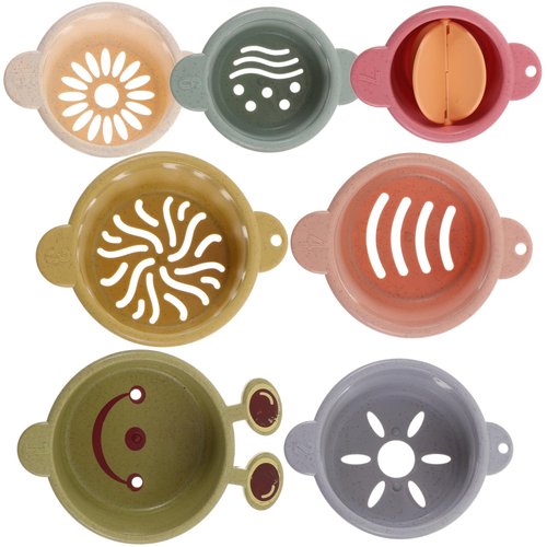 Ipetboom 1 Set of 7 PC Stacking Cups for Rabbits with Cute Animal Designs, Stackable Cups for Baby and Toddler, Multi-Colored Reusable Bunny Toys of Different Sizes for Hiding Food and Playing