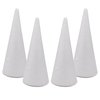 Crafare 4 Pack Foam Cones Polystyrene Cone 3.85x9.7Inch for Christmas Tree Project Wedding Table Centerpiece Arts Crafts Supplies and Floral Arrangement