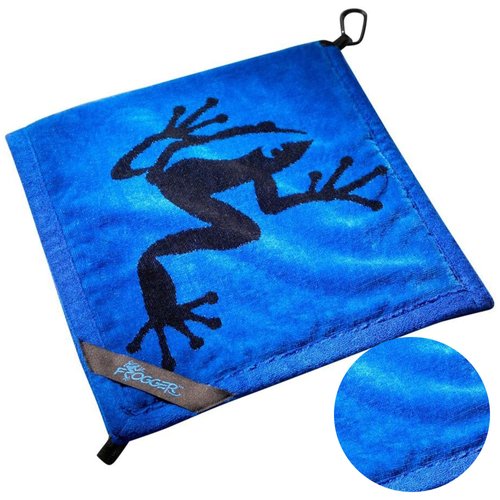 Frogger Amphibian Golf Towel with Dry and Wet Technology, Blue/Black - Golf Bag Accessory for Men and Women with Carabiner Clip