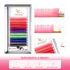 Colored Lash Extensions Easy Fan Volume Lashes 0.07 D 14mm Curl Pink White Red Purple Blue Green Dark Brown Mixed Individual Lash Extensions Self Fanning Volume Lash (0.07-D, 14mm)
